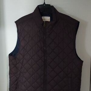 Men's Quilted Vest in Dark Brown New